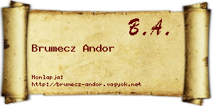 Brumecz Andor névjegykártya